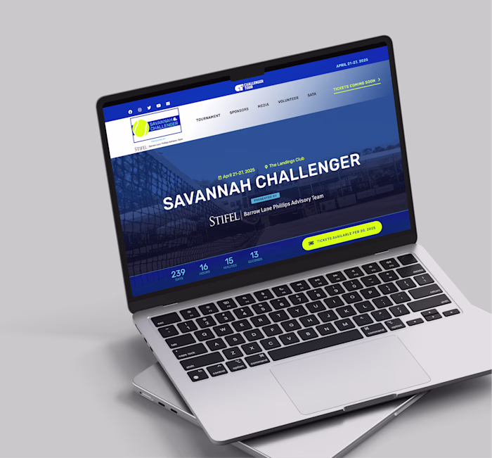 Fresh Website for Pro Tennis Tournament