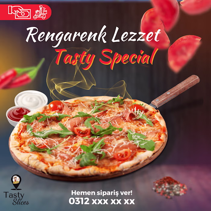 Tasty Slices Pizza Social Media Post Desing on Behance