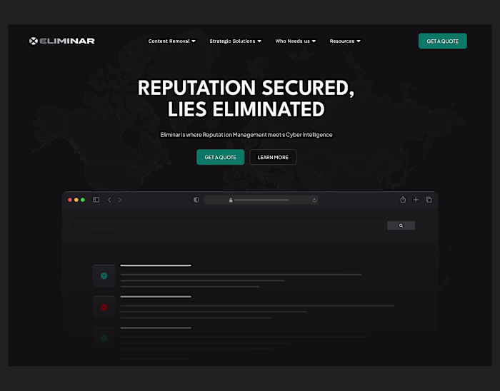Eliminar Cybersecurity Website Design