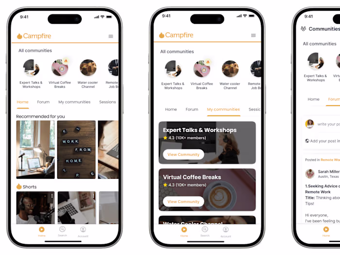 B2C Mobile app for remote workers