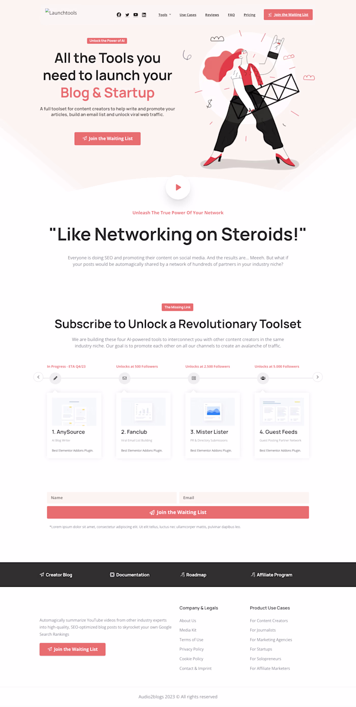 Launchtool - an AI-powered marketing suite