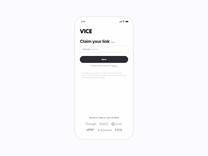 V1CE - Onboarding system