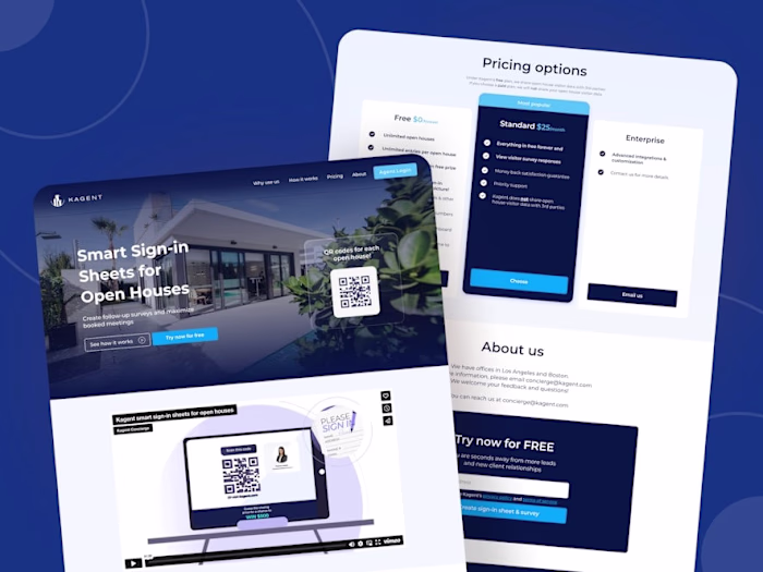 Kagent: Open house QR code sign-in sheet