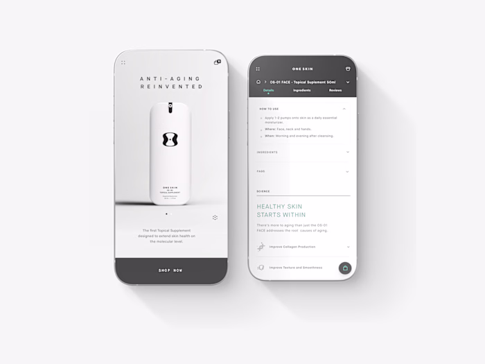 OneSkin – Native App E-commerce