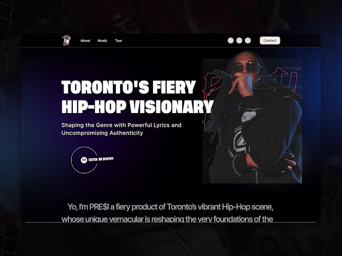 Webflow Landing Page | The Don Presi | HipHop Artist