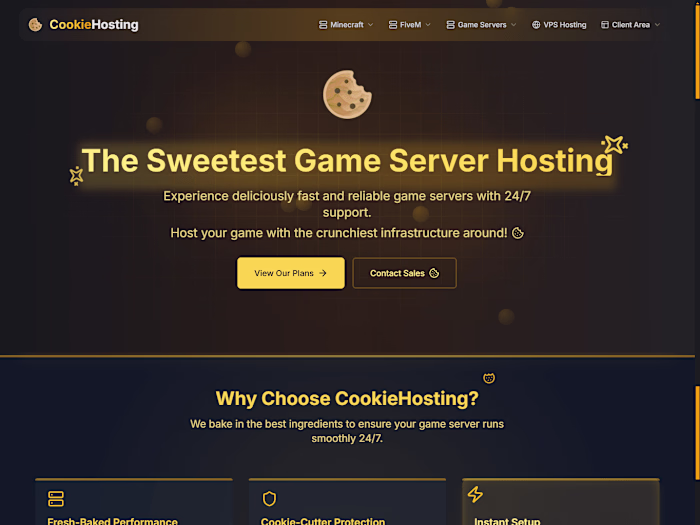 A Hosting Website With Working Everything