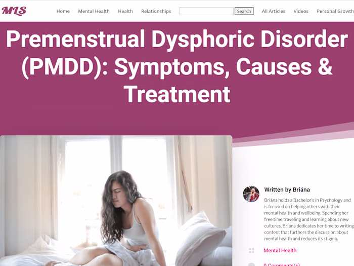 Premenstrual Dysphoric Disorder (PMDD): Symptoms, Causes & Trea…