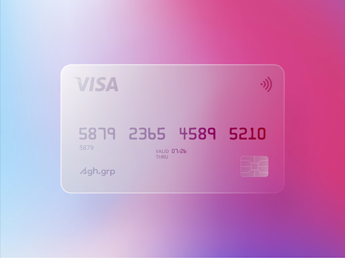 A semi-transparent card concept that feels modern, weightles...