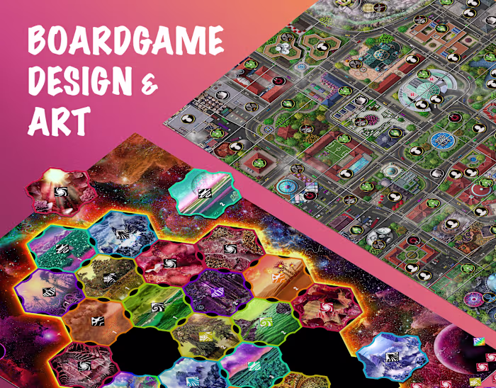 Board Game Art - Two Planets