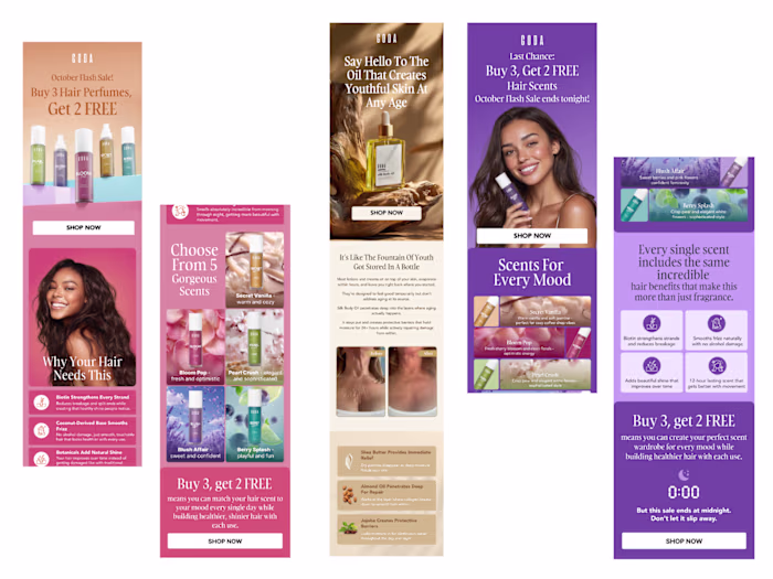 Figma email design for the GODA brand