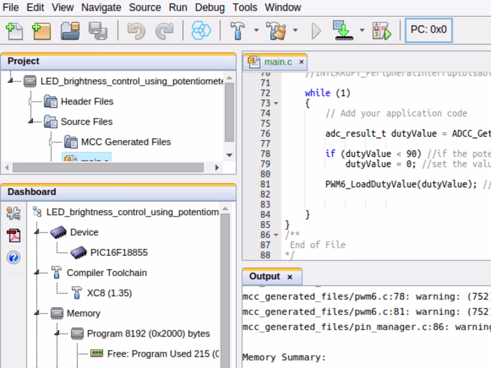 MPLAB and PIC microcontroller