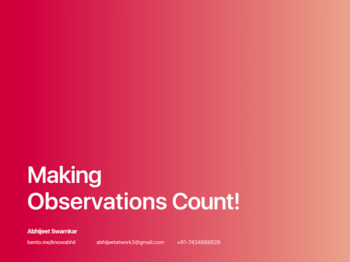 Portfolio - Adding Creativity to Observations