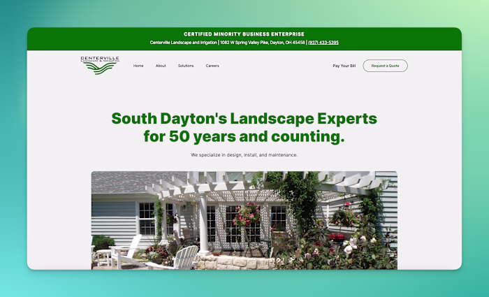 Website Redesign for Centerville Landscape