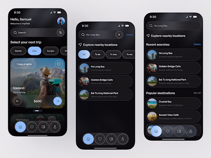 Travel Guide and Tour Booking App UI Design