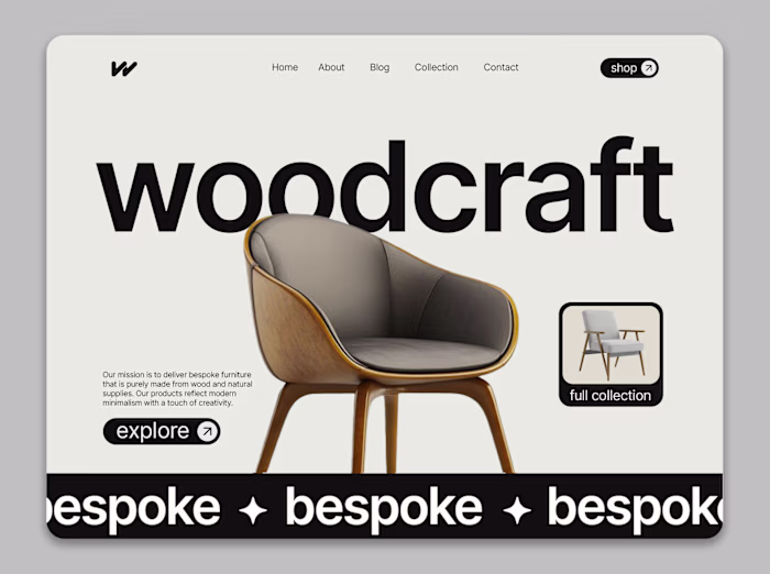 Woodcraft - Furniture Website Design