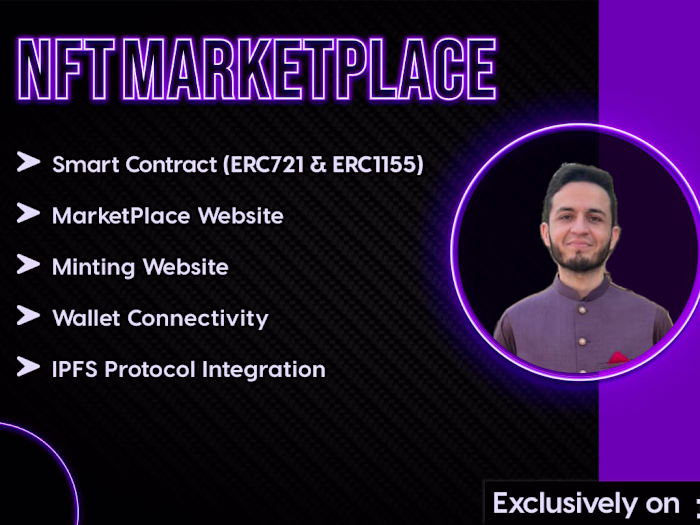 I will build a smart contract, NFT marketplace website