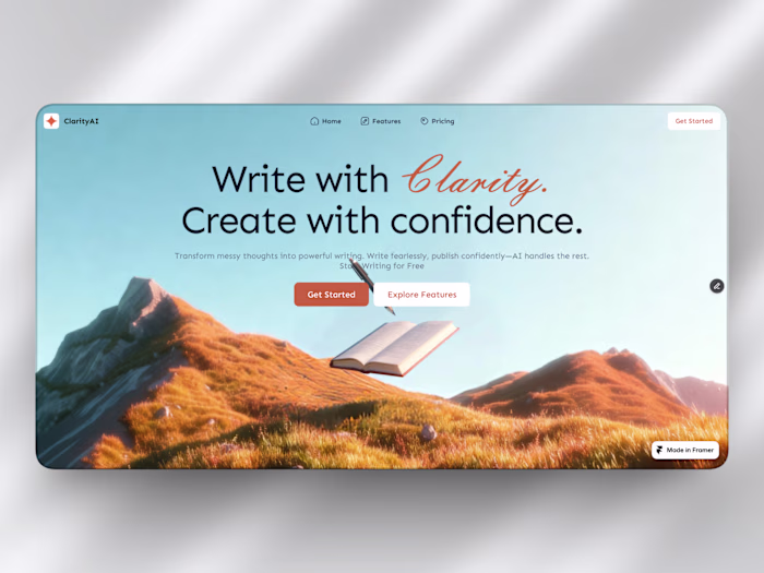 Framer Challenge Landing Page Design