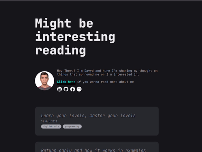 Cost efficient personal website