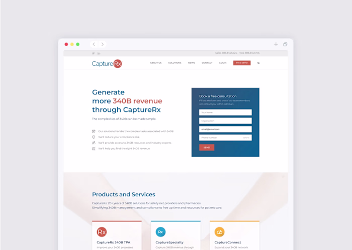 CaptureRx: Landing Page Transformation