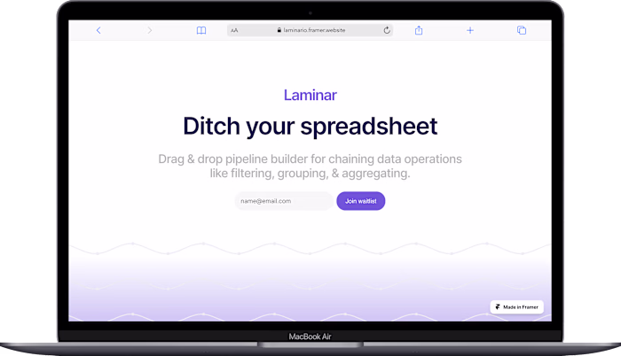 Framer Web Design for Laminar