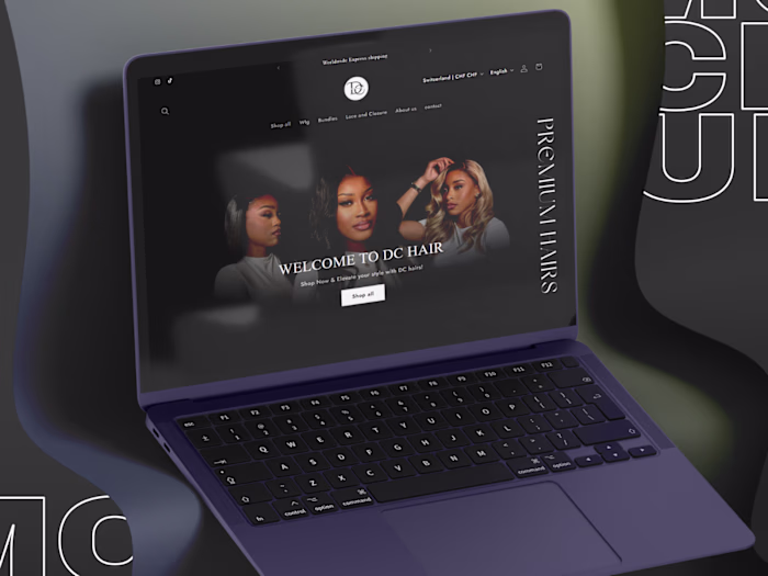 Luxury Hair Shopify website for Dc hair
