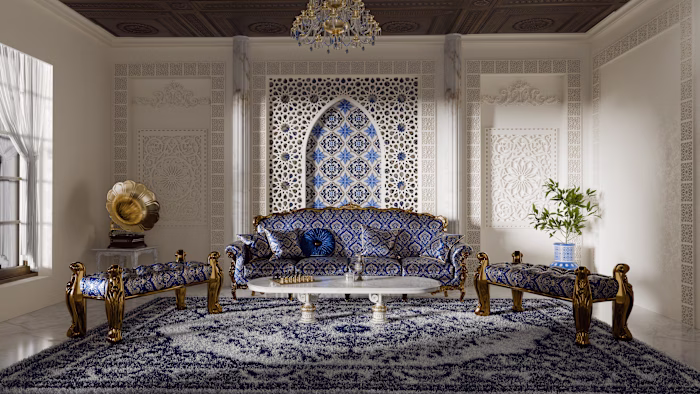 Traditional Style Living room_3D