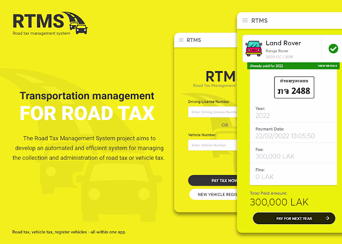 Road Tax Management System on Behance