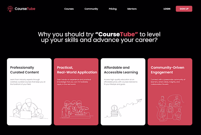 CourseTube Hero Section Concepts: Creative Designs ::