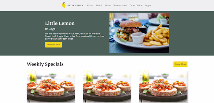 Little Lemon Restaurant Website Development