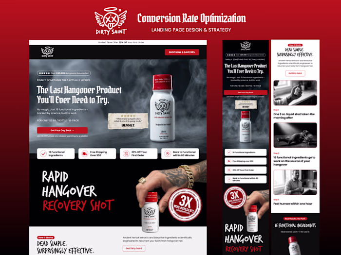 Dirty Saint | Conversion Rate Optimized Landing Pages: 4.76% CVR