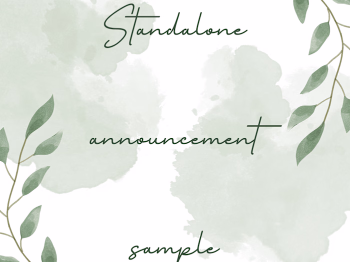 Standalone announcement