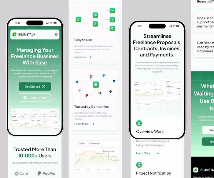  Beanstalk: Mobile Responsive  Landing Page 