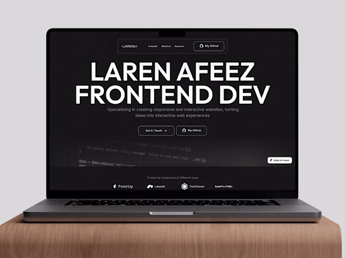 Website Portfolio - Figma To Framer Development
