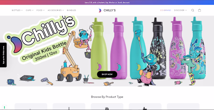 Shopify Website Design For Ecommerce Business (Chilly's Bottles)