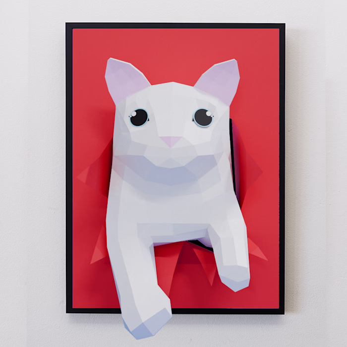 Cat Broke The Frame Papercraft