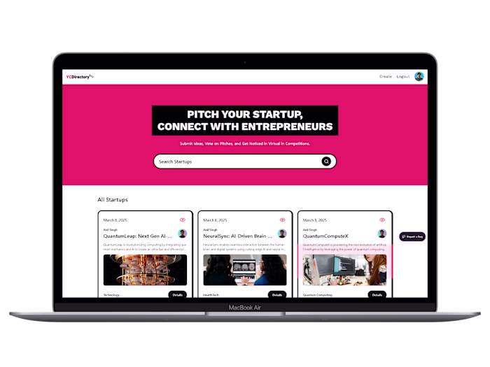 Startup Discovery & Pitch Platform