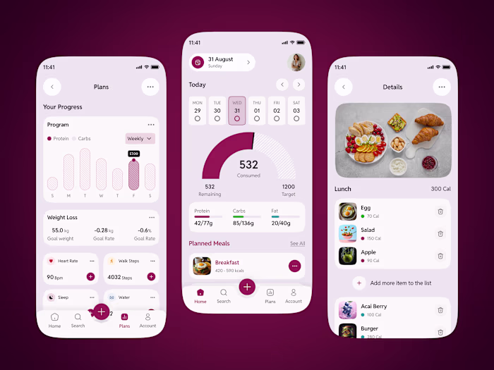 Meal Planner Mobile App UI