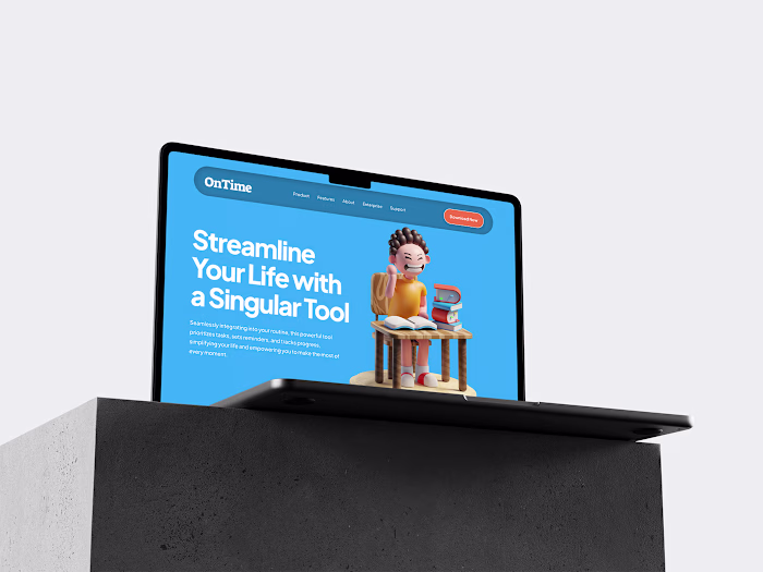 On Time Mobile app landing page