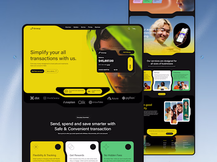 Fintech website design