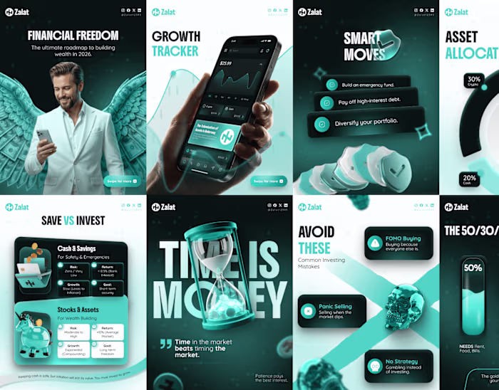 Zalat: Fintech & Crypto Social Media Templates