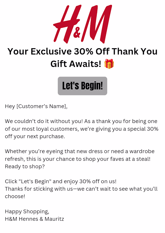 H&M Email Copy 