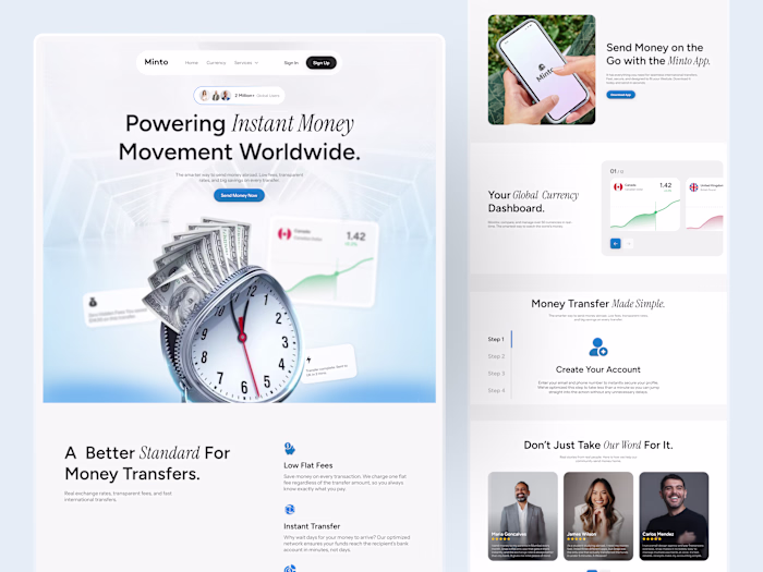 Instant Money Transfer Landing Page