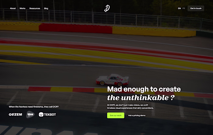 Web design for a video production studio