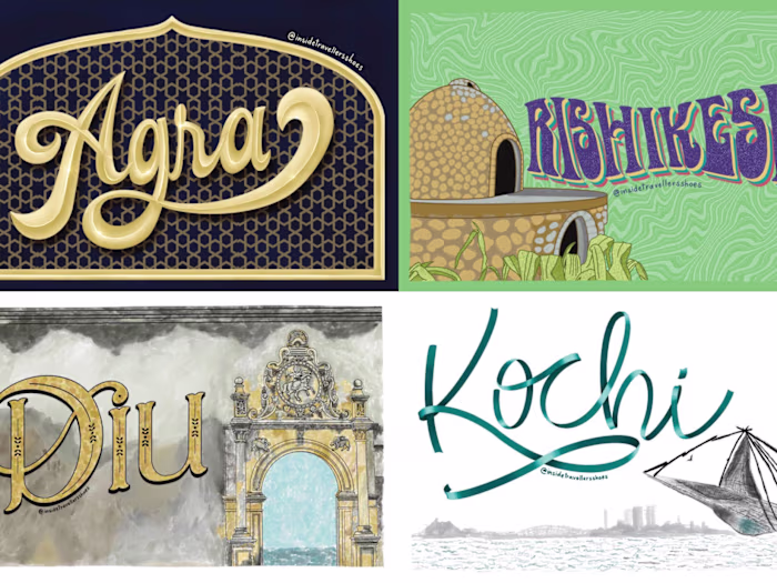 Travel Postcards for Different Destinations in India