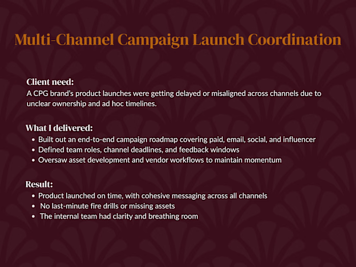 Multi-Channel Campaign Launch Coordination