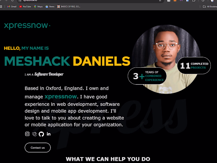 Simple portfolio website