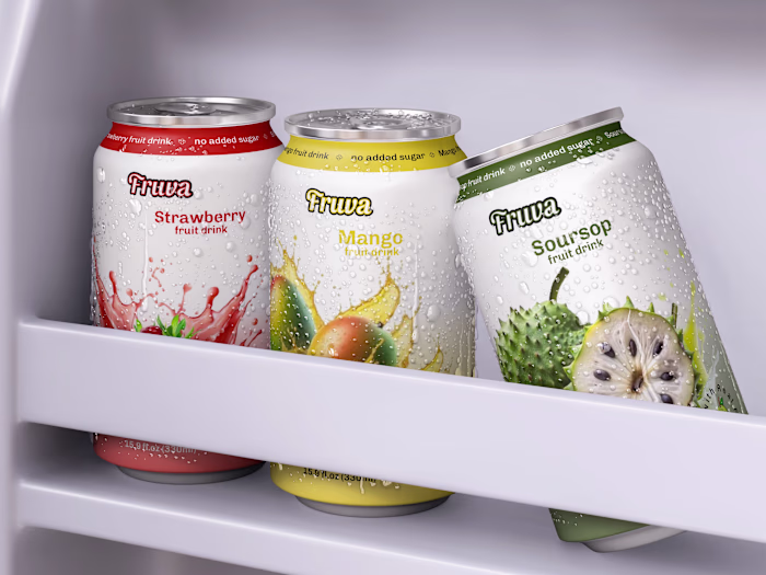 Fruva Canned Fruit Drinks Packaging Design