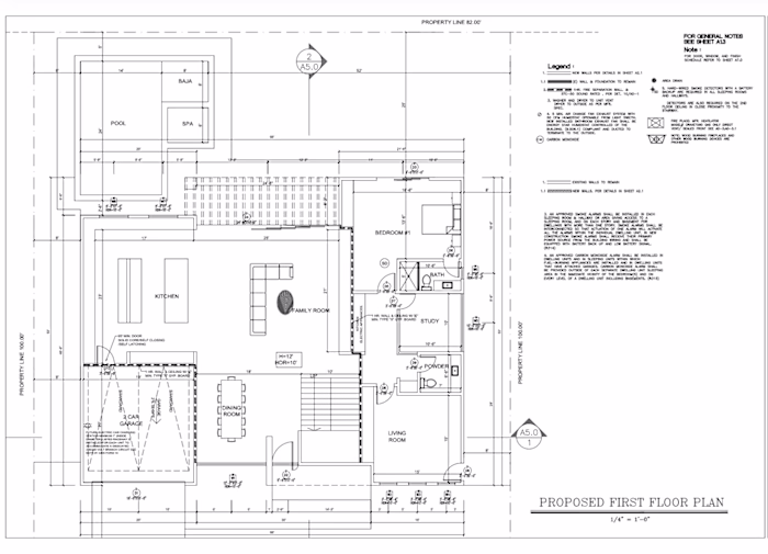 Architectural drawings including floor plans,