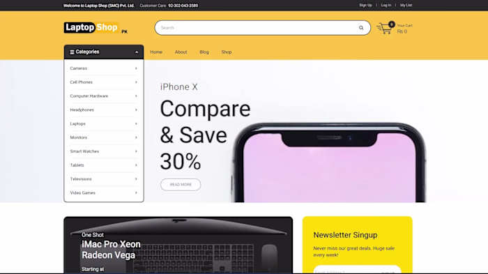 Ecommerce Web Development for Laptop Shop
