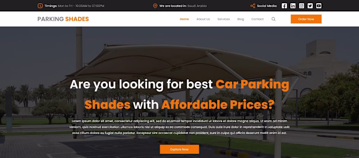 Parking Site Landing Page in Saudi Arabia